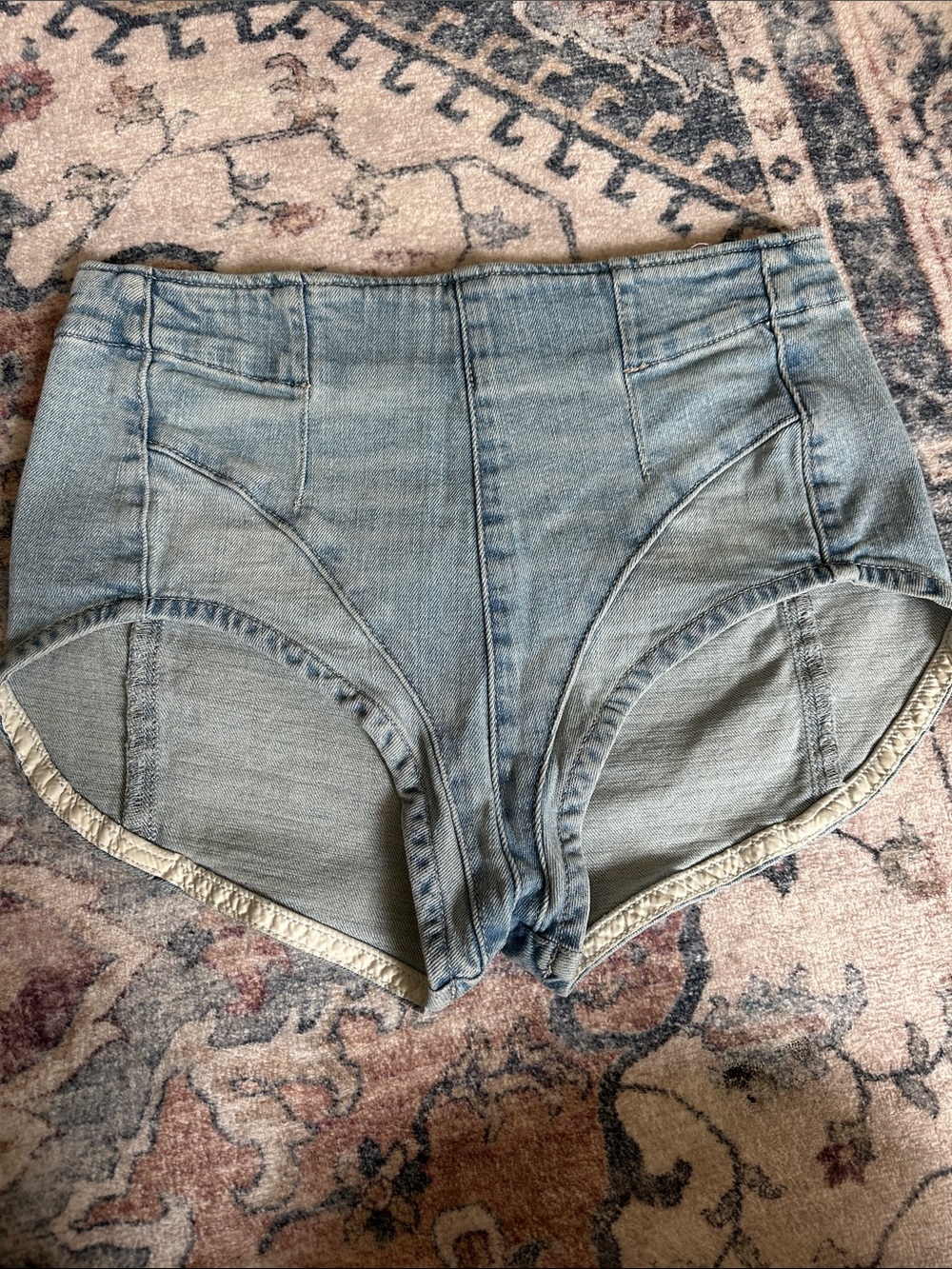 We The Free High-Waist Light Blue Denim Shorts